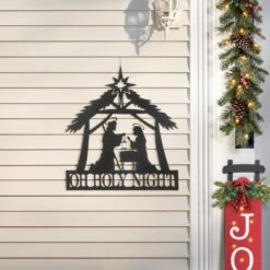 30 In. H Christmas Metal Silhouette Nativity Yard Stake Or Wall Décor 10 30 In. H Christmas Metal Silhouette Nativity Yard Stake Or Wall Décor -The Home Depot Shop glitzhome christmas yard decorations 2010200076 1f 1000