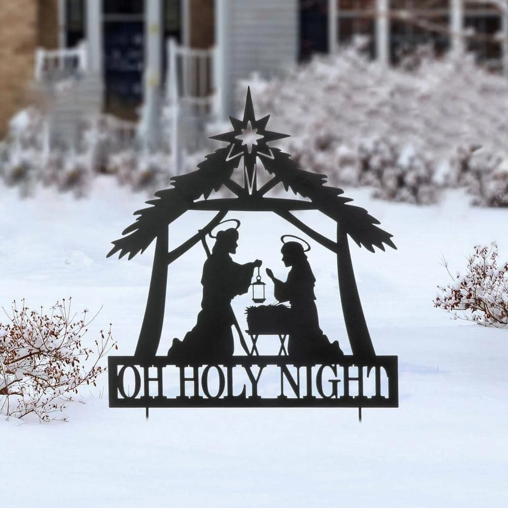 30 In. H Christmas Metal Silhouette Nativity Yard Stake Or Wall Décor 6 30 In. H Christmas Metal Silhouette Nativity Yard Stake Or Wall Décor - Image 6