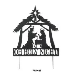 30 In. H Christmas Metal Silhouette Nativity Yard Stake Or Wall Décor