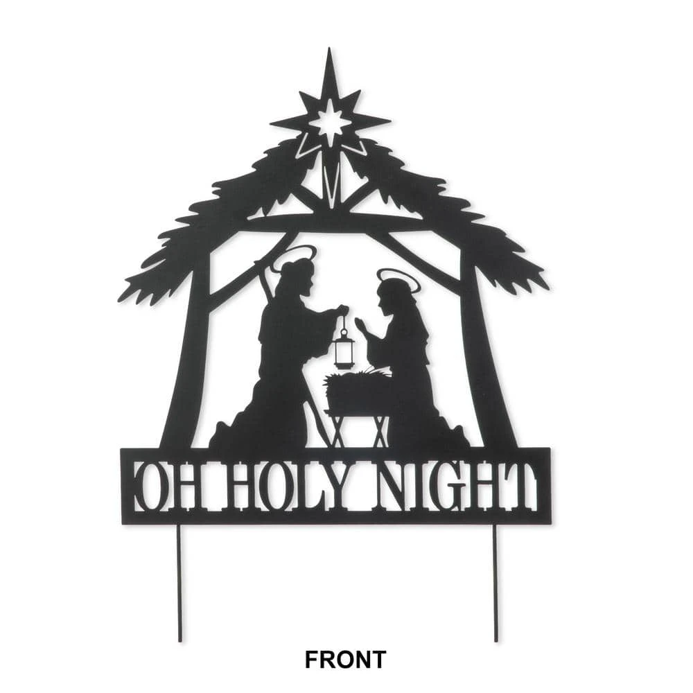 30 In. H Christmas Metal Silhouette Nativity Yard Stake Or Wall Décor 1 30 In. H Christmas Metal Silhouette Nativity Yard Stake Or Wall Décor