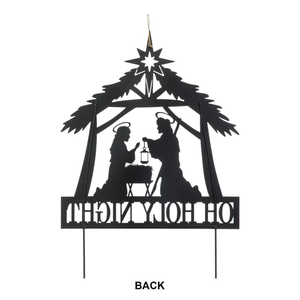 30 In. H Christmas Metal Silhouette Nativity Yard Stake Or Wall Décor 2 30 In. H Christmas Metal Silhouette Nativity Yard Stake Or Wall Décor - Image 2