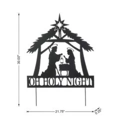 30 In. H Christmas Metal Silhouette Nativity Yard Stake Or Wall Décor 8 30 In. H Christmas Metal Silhouette Nativity Yard Stake Or Wall Décor -The Home Depot Shop glitzhome christmas yard decorations 2010200076 c3 1000