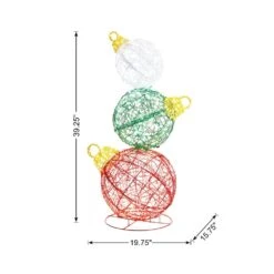 39.25 In. H Lighted Christmas 3D PVC Stacked Ornaments Outdoor Decor With 760 Green LED Lights -The Home Depot Shop glitzhome christmas yard decorations 2039800007 c3 1000