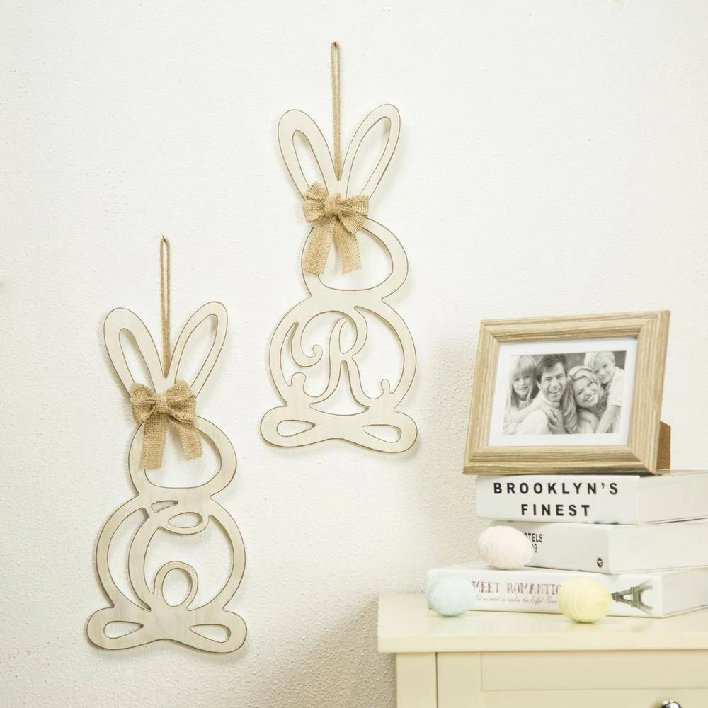 16 In. H Easter Wooden Monogram Hanging Bunny - A 5 16 In. H Easter Wooden Monogram Hanging Bunny - A - Image 5