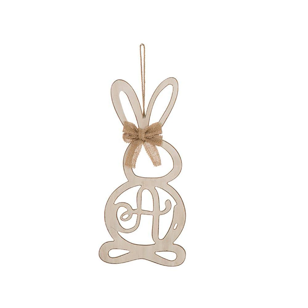 16 In. H Easter Wooden Monogram Hanging Bunny - A 1 16 In. H Easter Wooden Monogram Hanging Bunny - A