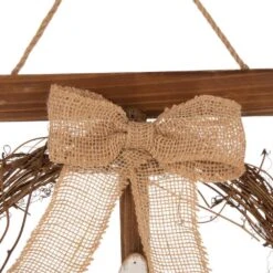 18 In. H Wooden Frame Easter Wall Decor With Wreath -The Home Depot Shop glitzhome easter decorations 1802203455 1f 1000