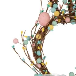 24.5 In. H Easter Bunny Shaped Wreath With Eggs And Satin Ribbon Bow -The Home Depot Shop glitzhome easter decorations 1803203459 1f 1000