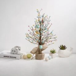 18 In. H Easter Eggs Table Tree -The Home Depot Shop glitzhome easter decorations 1803203461 31 1000