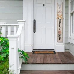 42 In. H Wooden Easter Welcome Porch Sign With Bunny Ears -The Home Depot Shop glitzhome easter decorations 1804203454 31 1000