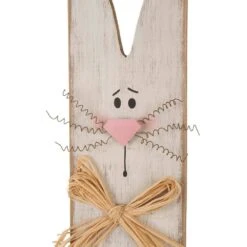 42 In. H Wooden Easter Welcome Porch Sign With Bunny Ears -The Home Depot Shop glitzhome easter decorations 1804203454 4f 1000