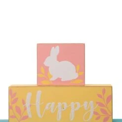 9.5 In. L Wooden Easter Block Table Decor -The Home Depot Shop glitzhome easter decorations 2006600001 44 1000