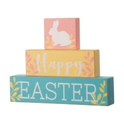 9.5 In. L Wooden Easter Block Table Decor