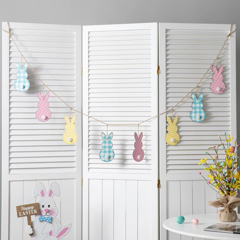 72 In. L X 6.69 In. H Metal Easter Bunny Garland 1 72 In. L X 6.69 In. H Metal Easter Bunny Garland