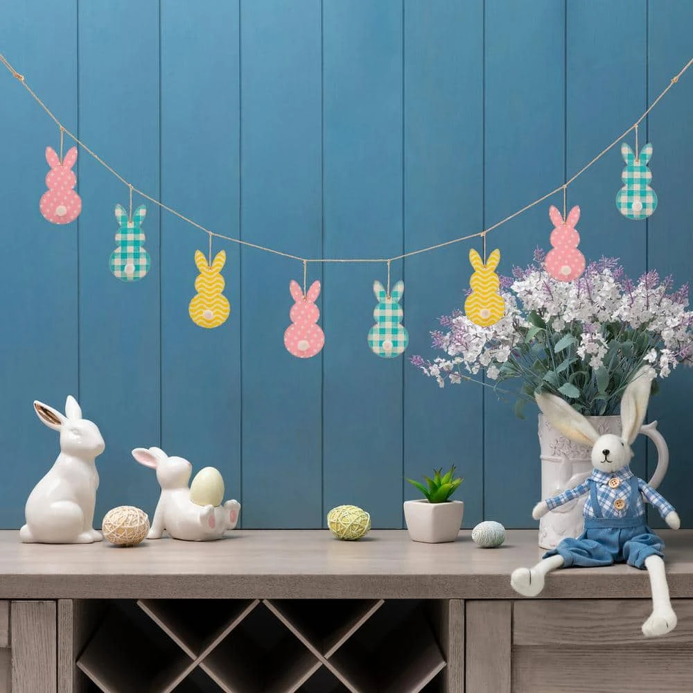 72 In. L X 6.69 In. H Metal Easter Bunny Garland 2 72 In. L X 6.69 In. H Metal Easter Bunny Garland - Image 2