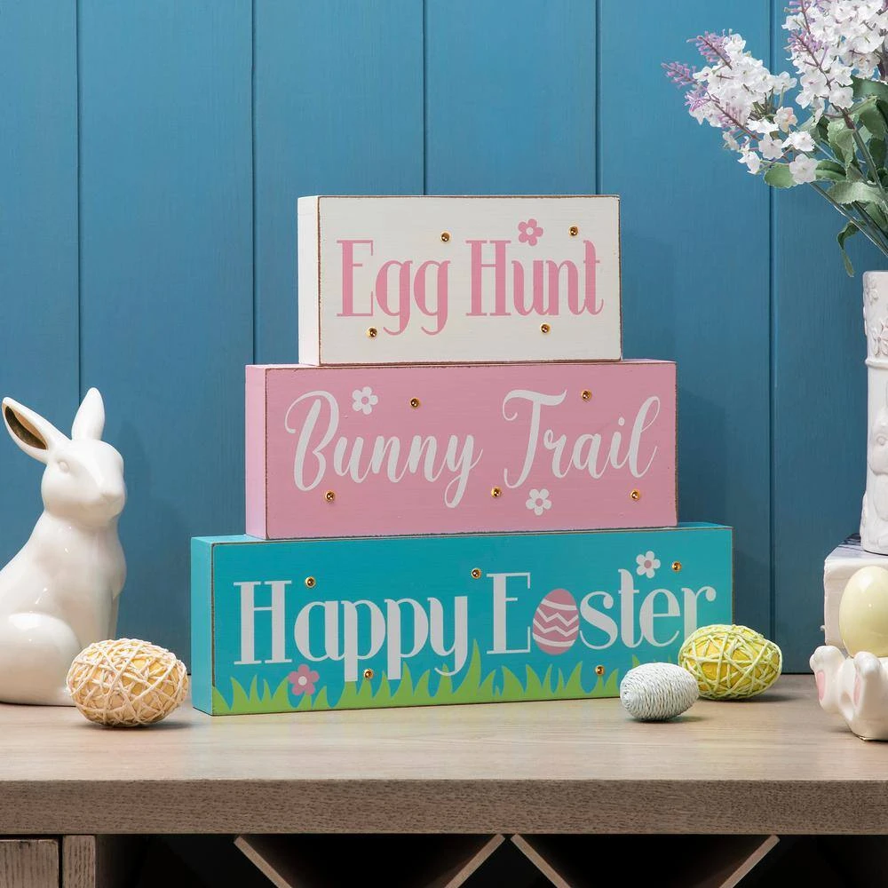 12 In. L Wooden/Metal Easter LED Lighted Block Word Sign (14 Bulbs) 4 12 In. L Wooden/Metal Easter LED Lighted Block Word Sign (14 Bulbs) - Image 4