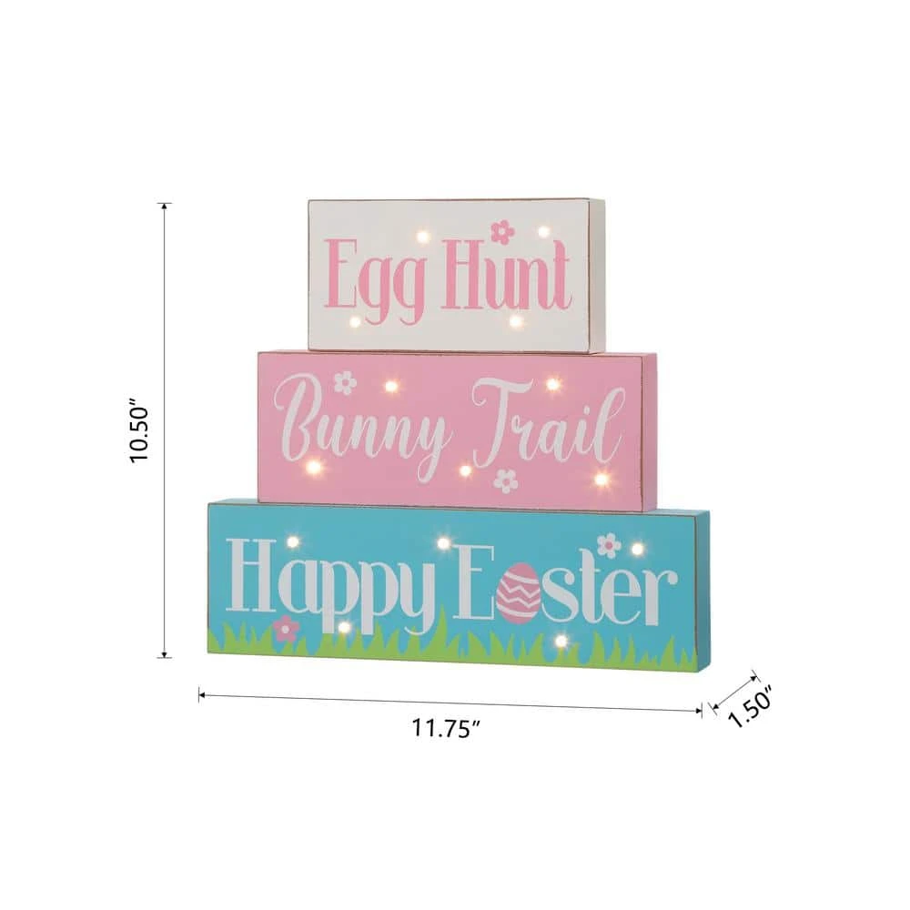 12 In. L Wooden/Metal Easter LED Lighted Block Word Sign (14 Bulbs) 2 12 In. L Wooden/Metal Easter LED Lighted Block Word Sign (14 Bulbs) - Image 2