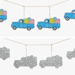 72 In. Easter Metal Truck Garland -The Home Depot Shop glitzhome easter decorations 2006600014 1f 1000