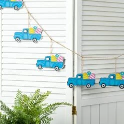 72 In. Easter Metal Truck Garland -The Home Depot Shop glitzhome easter decorations 2006600014 4f 1000