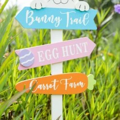 36 In.H Wooden Easter Bunny Yard Stake (KD) 10 36 In.H Wooden Easter Bunny Yard Stake (KD) -The Home Depot Shop glitzhome easter decorations 2006600023 1f 1000