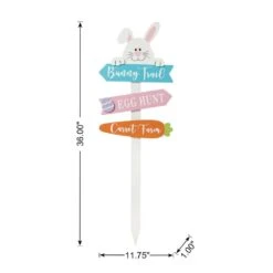 36 In.H Wooden Easter Bunny Yard Stake (KD) 8 36 In.H Wooden Easter Bunny Yard Stake (KD) -The Home Depot Shop glitzhome easter decorations 2006600023 c3 1000