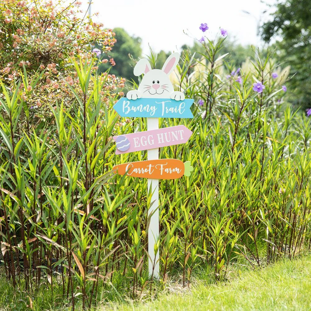 36 In.H Wooden Easter Bunny Yard Stake (KD) 2 36 In.H Wooden Easter Bunny Yard Stake (KD) - Image 2