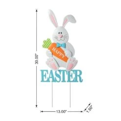 30 In.H Easter Metal Bunny Yard Stake (KD) -The Home Depot Shop glitzhome easter decorations 2006600024 c3 1000