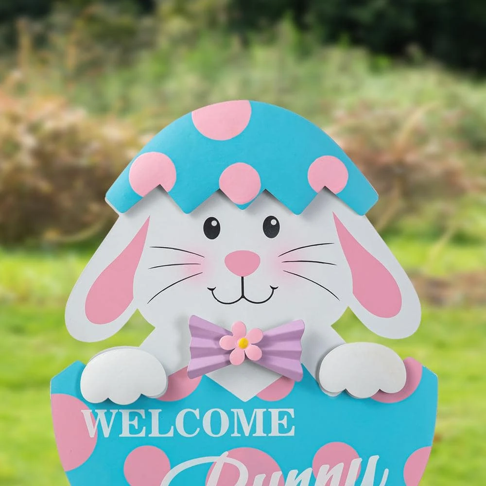 (Set Of 2) 24 In. H Easter Metal Bunny&Chick Egg Yard Stake 8 (Set Of 2) 24 In. H Easter Metal Bunny&Chick Egg Yard Stake - Image 8