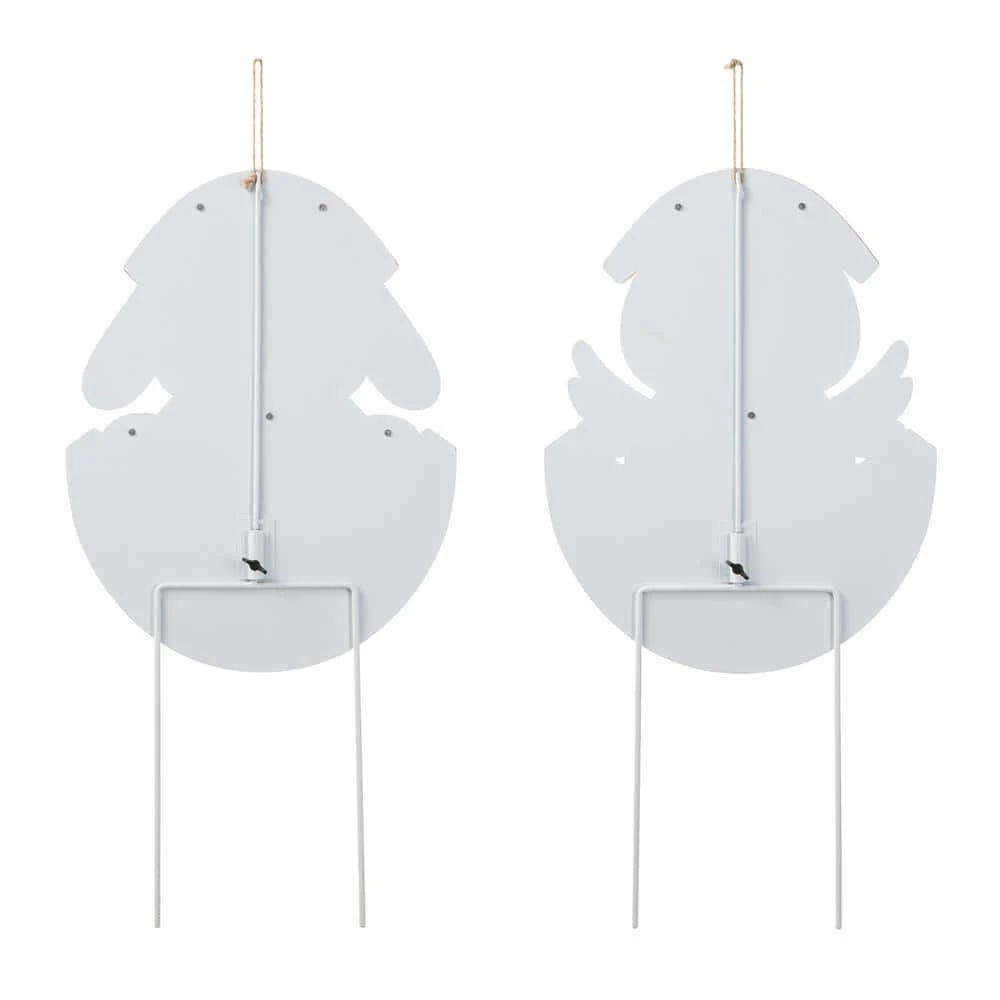 (Set Of 2) 24 In. H Easter Metal Bunny&Chick Egg Yard Stake 3 (Set Of 2) 24 In. H Easter Metal Bunny&Chick Egg Yard Stake - Image 3