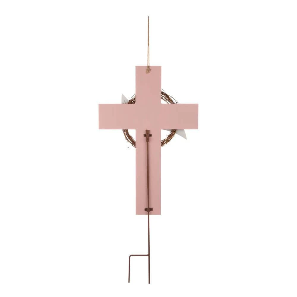 32 In. H Easter Wooden/Metal Cross Yard Stake Or Wall Decor (KD, 2-Function) 5 32 In. H Easter Wooden/Metal Cross Yard Stake Or Wall Decor (KD, 2-Function) - Image 5
