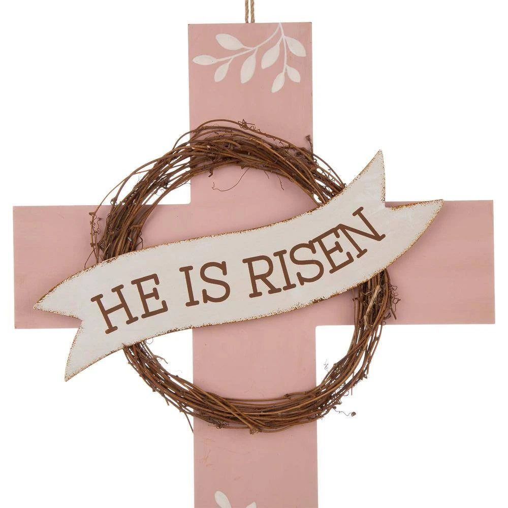 32 In. H Easter Wooden/Metal Cross Yard Stake Or Wall Decor (KD, 2-Function) 2 32 In. H Easter Wooden/Metal Cross Yard Stake Or Wall Decor (KD, 2-Function) - Image 2