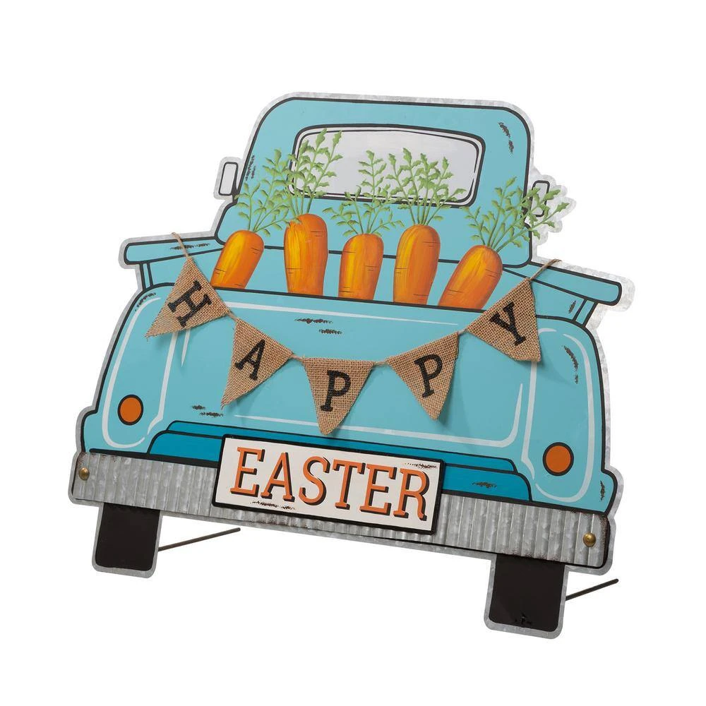 26"H Easter Metal Truck Yard Stake Or Wall Decor Or Standing Decor (KD, Three Functions) 6 26"H Easter Metal Truck Yard Stake Or Wall Decor Or Standing Decor (KD, Three Functions) - Image 6