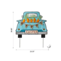 26"H Easter Metal Truck Yard Stake Or Wall Decor Or Standing Decor (KD, Three Functions) 11 26"H Easter Metal Truck Yard Stake Or Wall Decor Or Standing Decor (KD, Three Functions) -The Home Depot Shop glitzhome easter decorations 2006700002 4f 1000