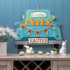 26"H Easter Metal Truck Yard Stake Or Wall Decor Or Standing Decor (KD, Three Functions) 9 26"H Easter Metal Truck Yard Stake Or Wall Decor Or Standing Decor (KD, Three Functions) -The Home Depot Shop glitzhome easter decorations 2006700002 77 1000