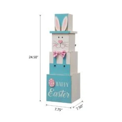 24 In. H Wooden Double Sided Porch Decor Easter And July Fourth -The Home Depot Shop glitzhome easter decorations 2006700004 1f 1000