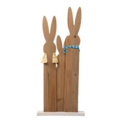 30 In. H Wooden Easter Bunny Family Standing Decor (KD) -The Home Depot Shop glitzhome easter decorations 2006700006 44 1000