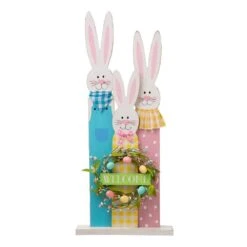 30 In. H Wooden Easter Bunny Family Standing Decor (KD)