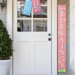 60 In. H Easter Wooden Blessings Porch Sign (KD) -The Home Depot Shop glitzhome easter decorations 2006700009 44 1000