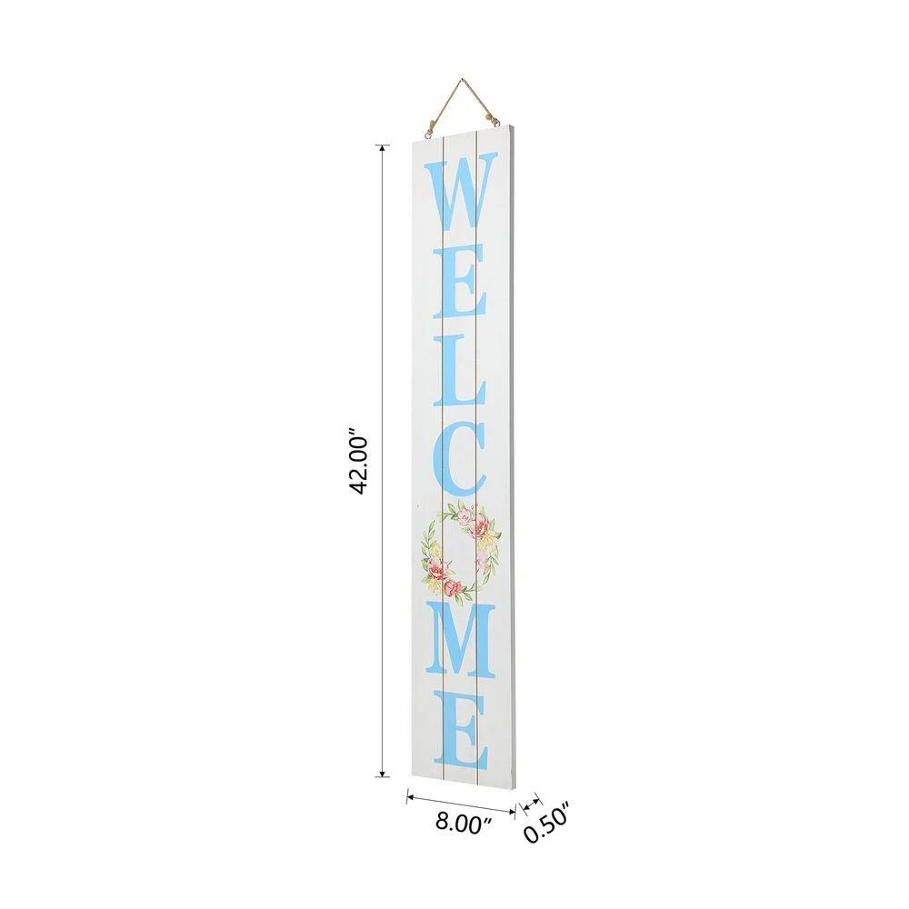42 In. H Wooden Double Sided Happy Easter And Welcome MDF Porch Sign 3 42 In. H Wooden Double Sided Happy Easter And Welcome MDF Porch Sign - Image 3