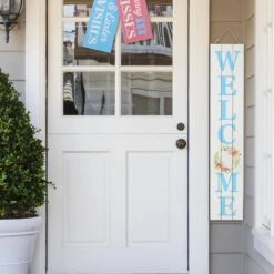 42 In. H Wooden Double Sided Happy Easter And Welcome MDF Porch Sign 13 42 In. H Wooden Double Sided Happy Easter And Welcome MDF Porch Sign -The Home Depot Shop glitzhome easter decorations 2006700010 76 1000