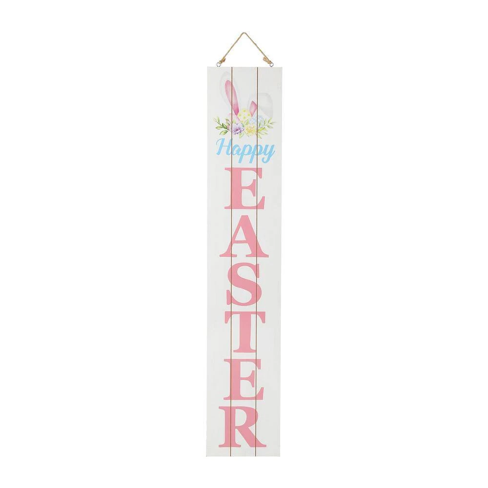42 In. H Wooden Double Sided Happy Easter And Welcome MDF Porch Sign 2 42 In. H Wooden Double Sided Happy Easter And Welcome MDF Porch Sign - Image 2