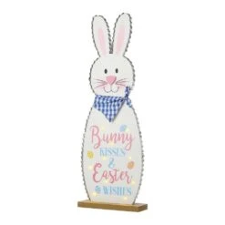 36 In. H Lighted Wooden Metal Easter Bunny Porch Decor