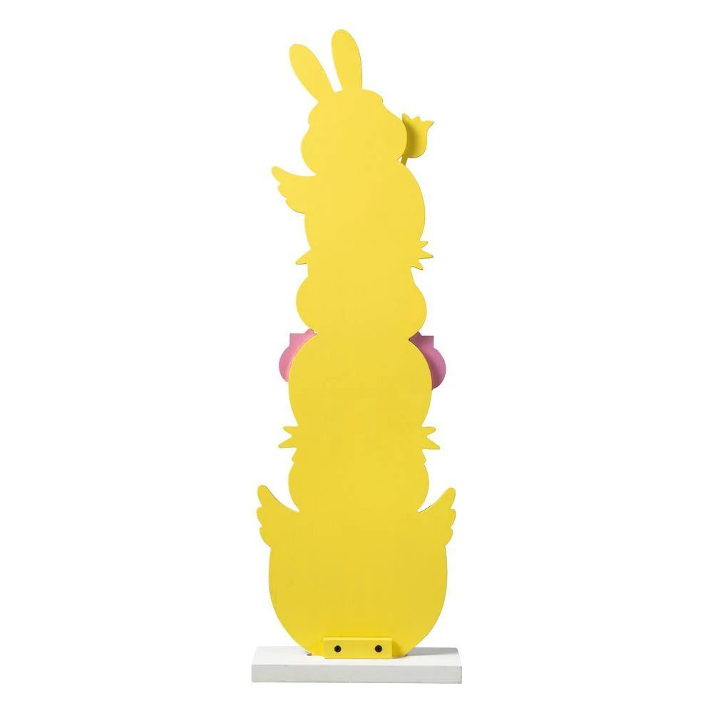 30 In. H Easter Wooden Stacked Chicks Porch Décor (KD) 9 30 In. H Easter Wooden Stacked Chicks Porch Décor (KD) - Image 9