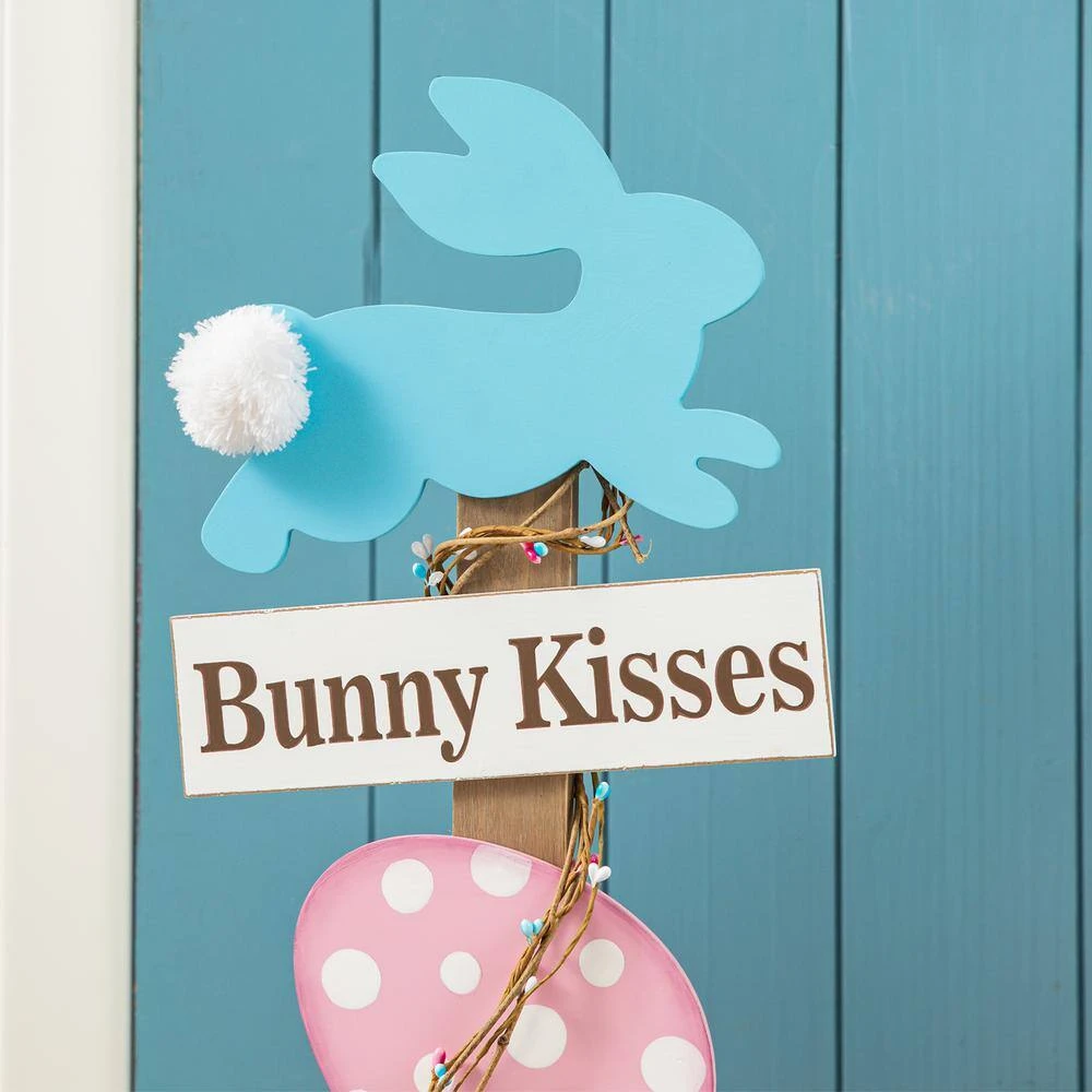 35.5 In. H Easter Wooden Bunny And Eggs Porch Decor 5 35.5 In. H Easter Wooden Bunny And Eggs Porch Decor - Image 5