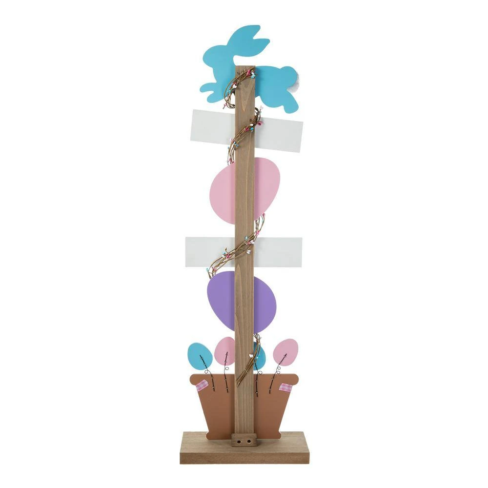 35.5 In. H Easter Wooden Bunny And Eggs Porch Decor 3 35.5 In. H Easter Wooden Bunny And Eggs Porch Decor - Image 3