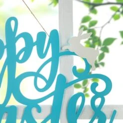 18 In.L Easter Metalin. Happy Easter In. Door Hanger -The Home Depot Shop glitzhome easter decorations 2006800002 1f 1000