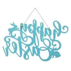 18 In.L Easter Metalin. Happy Easter In. Door Hanger -The Home Depot Shop glitzhome easter decorations 2006800002 66 1000