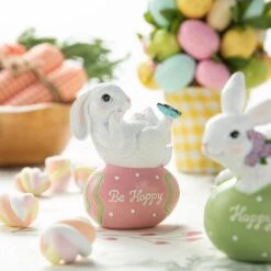4.5 In. H (Set Of 3) Easter Resin Bunny Table Decor -The Home Depot Shop glitzhome easter decorations 2006900008 1f 1000