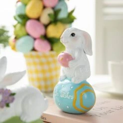 4.5 In. H (Set Of 3) Easter Resin Bunny Table Decor -The Home Depot Shop glitzhome easter decorations 2006900008 44 1000