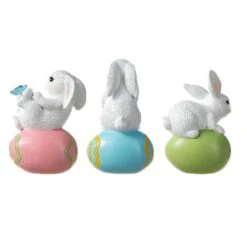 4.5 In. H (Set Of 3) Easter Resin Bunny Table Decor -The Home Depot Shop glitzhome easter decorations 2006900008 66 1000