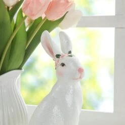 (Set Of 2) 9.75 In. H Easter Resin Bunny Table Decor 15 (Set Of 2) 9.75 In. H Easter Resin Bunny Table Decor -The Home Depot Shop glitzhome easter decorations 2006900009 1f 1000
